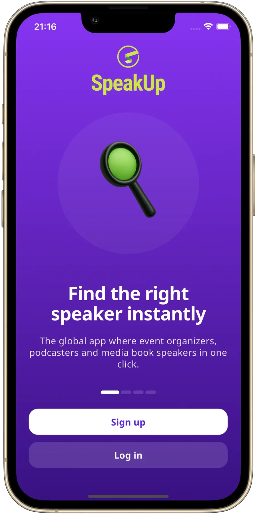 SpeakUp mobile app screen
